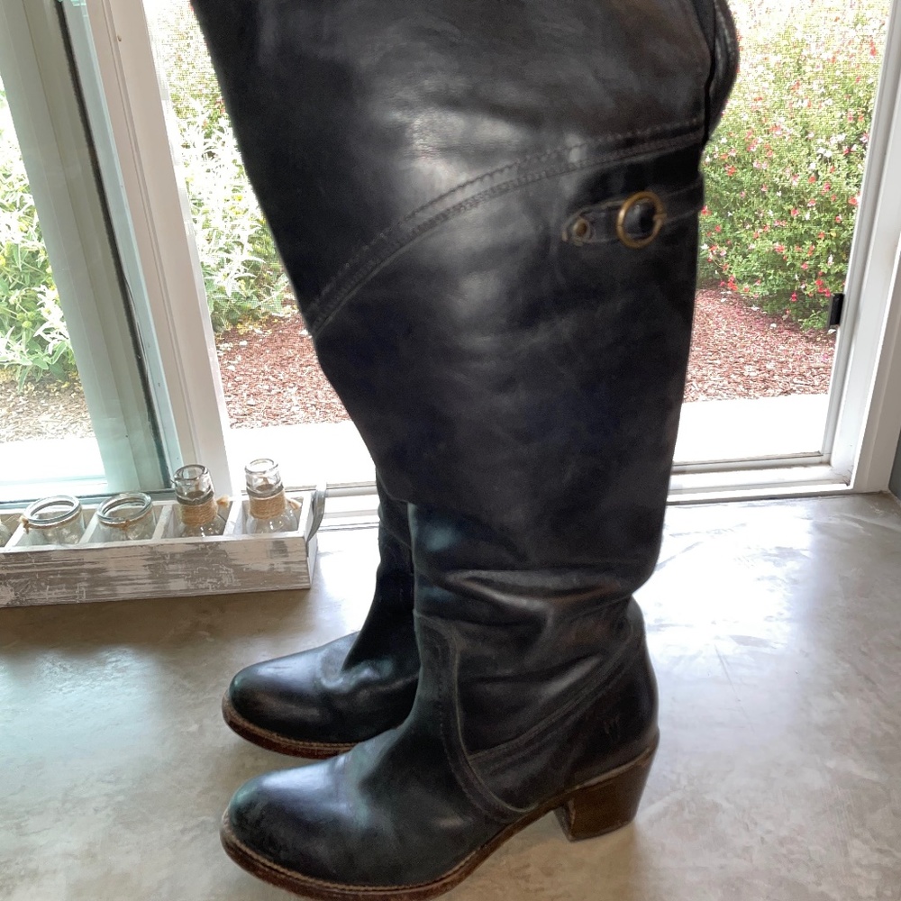 Frye Black Boots Over the Knee